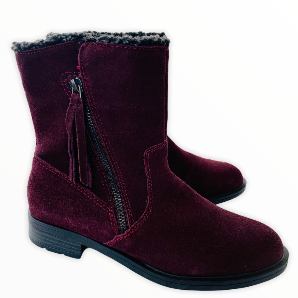 Sporto NEW Leather Plum Zip Up Boots‎